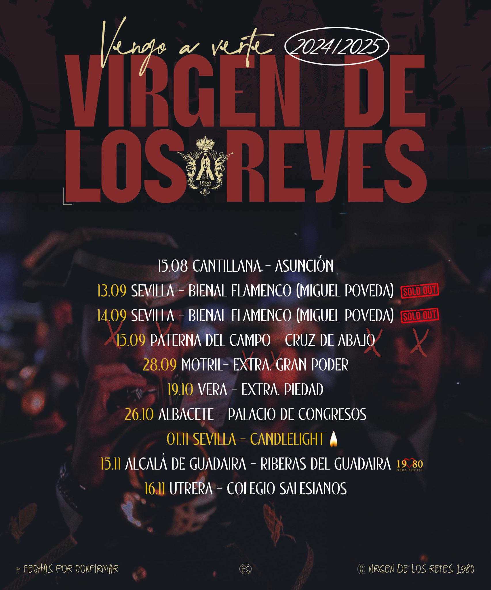 Cartel difundido por Virgen de los Reyes con la programación de la banda