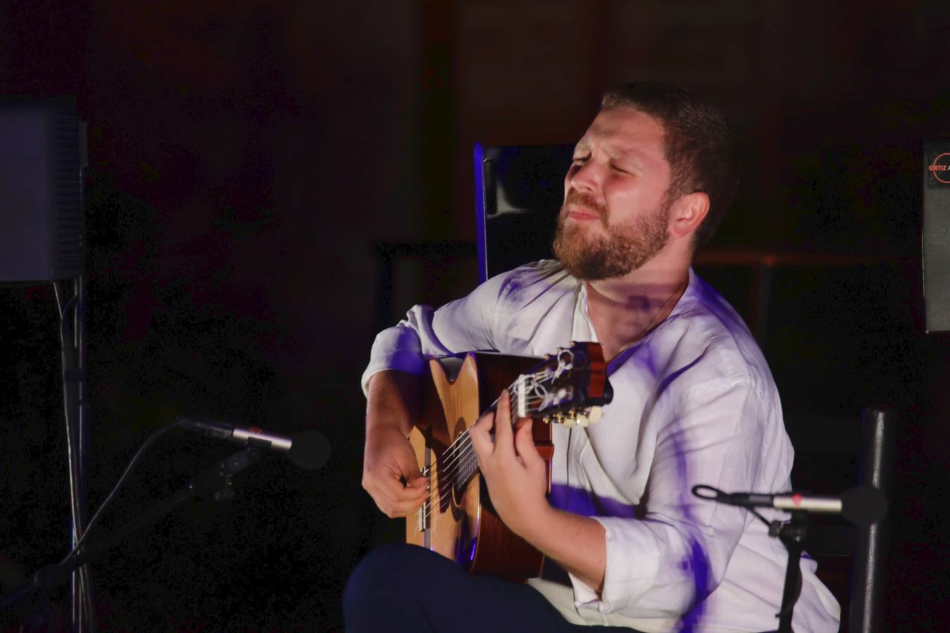 Un momento del concierto de guirtarra de Riqueni, dentro de la Bienal de Flamenco sevillana