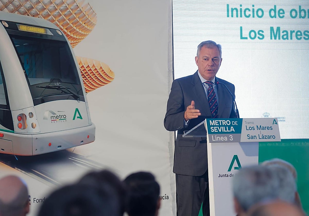 El alcalde de Sevilla, José Luis Sanz, este miércoles en el acto de inicio de las obras