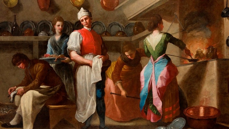 Ramón Bayeu. La cocina. 1793. Colección particular en depósito en el Museo de Bellas Artes de Oviedo.Wikimedia Commons
