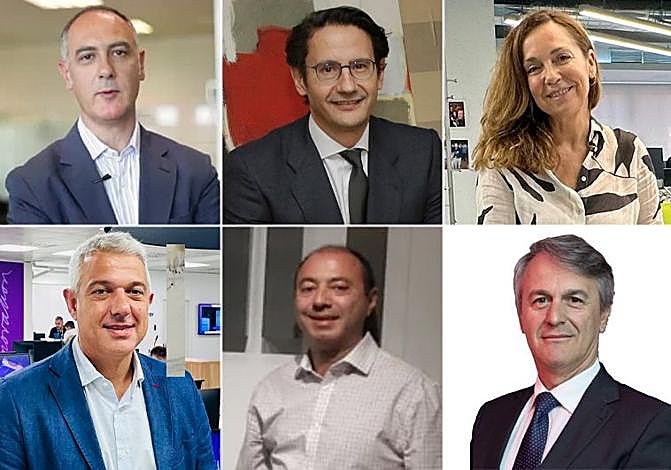De izquierda a derecha y de arriba abajo, Miguel Hormigo (GMV), José Luis Manzanares (Ayesa), Soledad Puertas (Deloitte), Toni de la Prieta (Accenture), Víctor Ayllón (Appian) y Jordi Recolóns (Fujitsu)