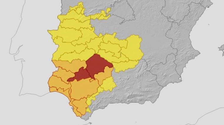 Mapa de avisos para el sábado 12 de octubre