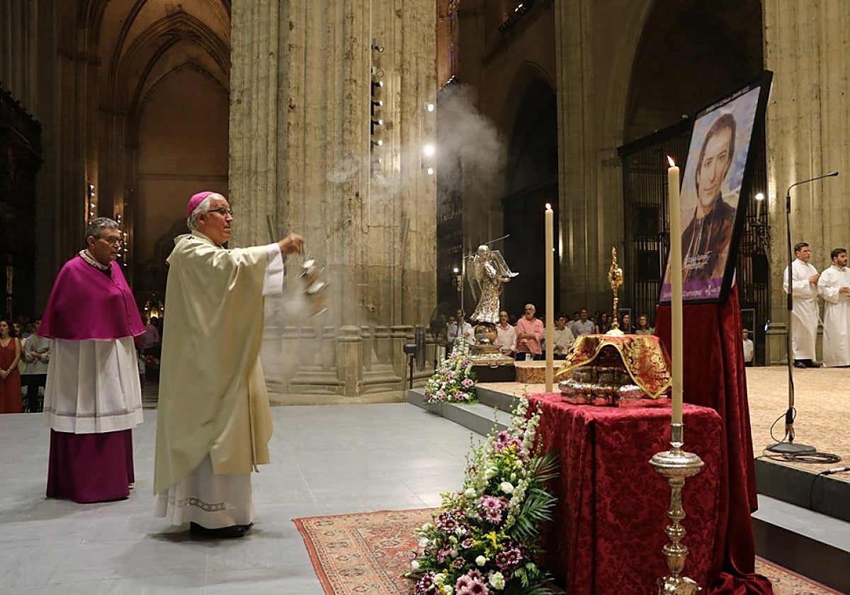 Un momento de la misa con la familia marista en la Catedral