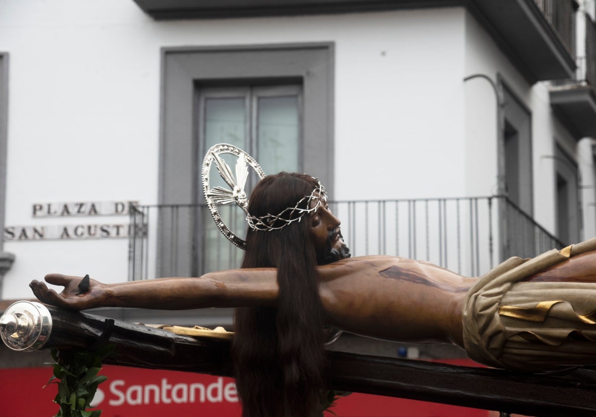 El Cristo de San Agustín de San Roque en el traslado a la Catedral