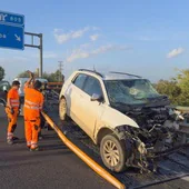 Estado en el que quedó uno de los coches siniestrados en el accidente