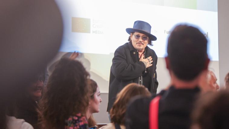 Johnny Depp, durante la rueda de prensa en el Alcázar