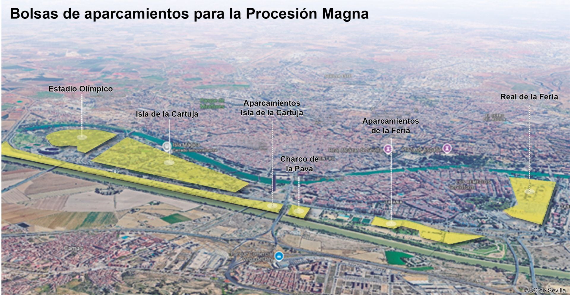Se habilitarán aparcamientos en distintos puntos para la procesión magna