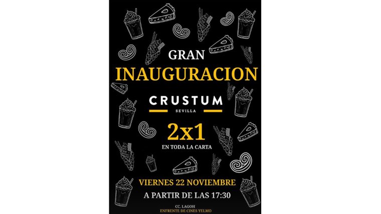 Esta es la oferta de 2x1 en toda su carta que Crustum anuncia para este viernes por su inauguración en Lagoh