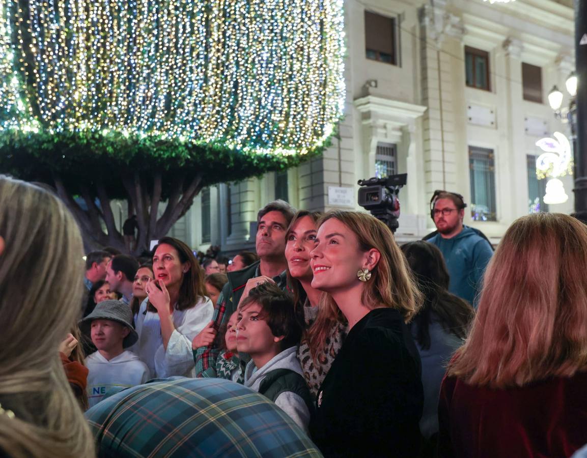 Las luces de Navidad llegaron a las calles de Sevilla y el espectaculo congregó a numeroso público