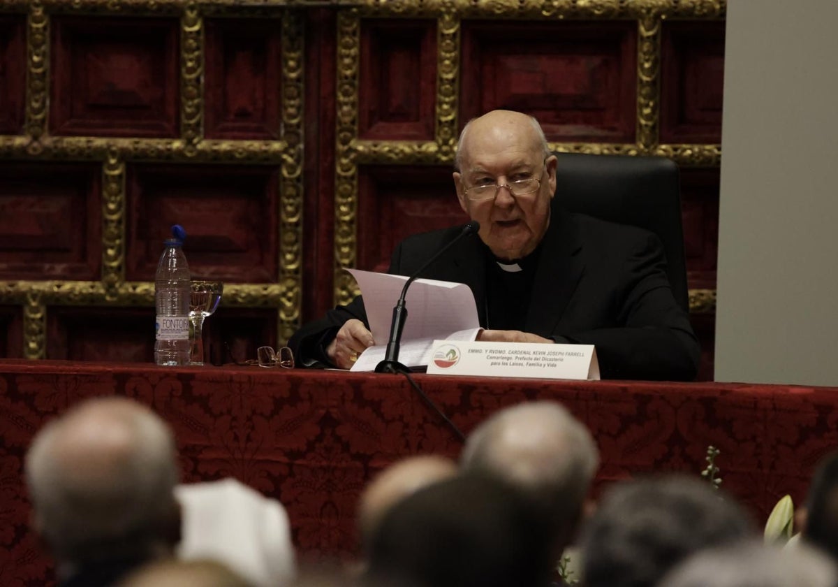 El cardenal Farrel en su ponencia en el II Congreso Internacional de Hermandades