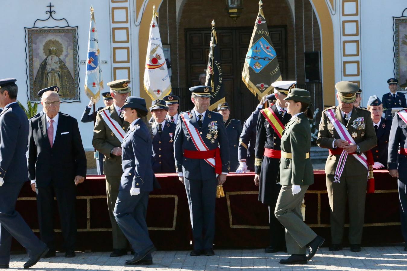 Un momento del acto militar celebrado este martes en el Acuartelamiento Aéreo de Tablada