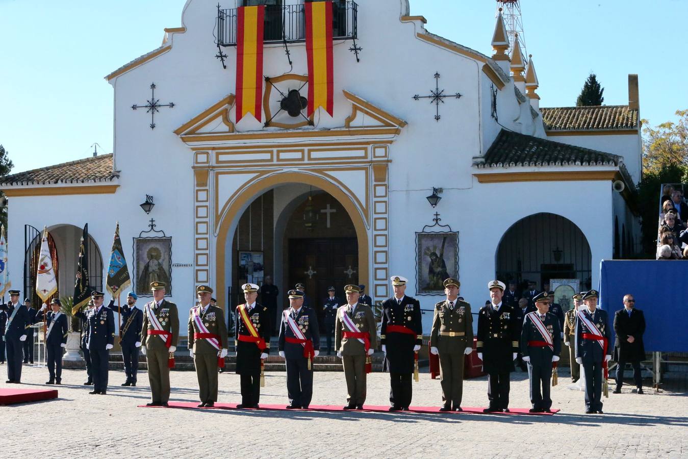 Un momento del acto militar celebrado este martes en el Acuartelamiento Aéreo de Tablada