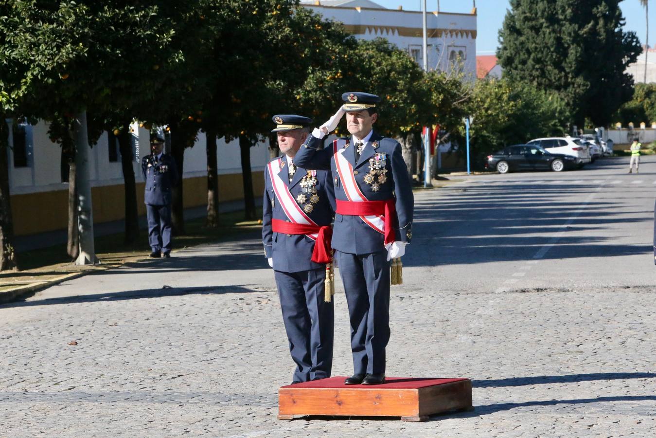 Un momento del acto militar celebrado este martes en el Acuartelamiento Aéreo de Tablada