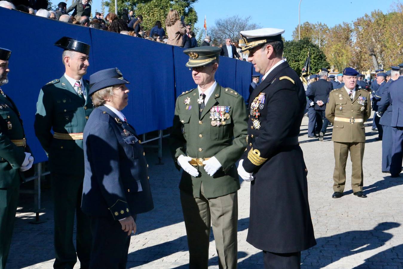 Un momento del acto militar celebrado este martes en el Acuartelamiento Aéreo de Tablada