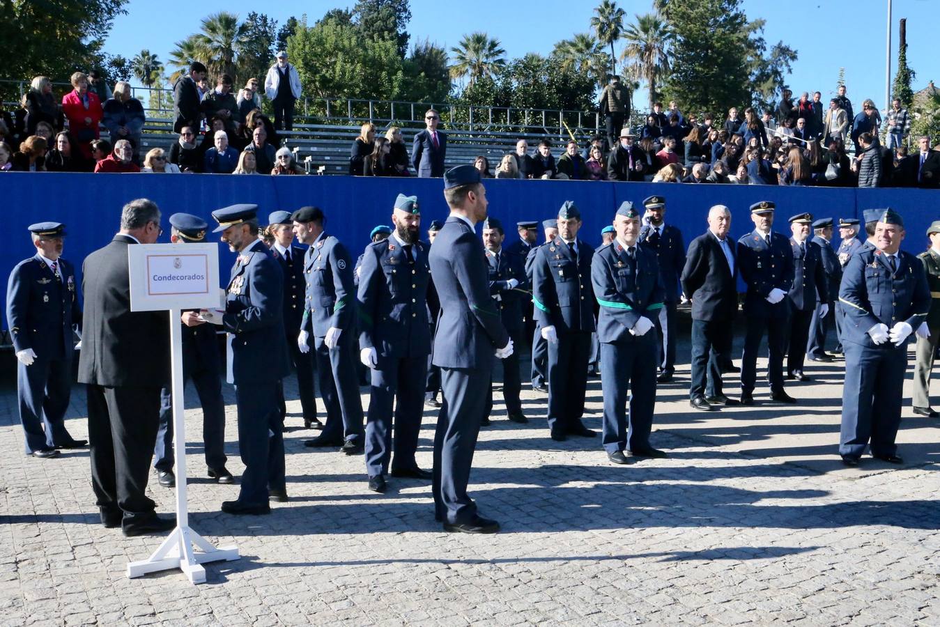 Un momento del acto militar celebrado este martes en el Acuartelamiento Aéreo de Tablada