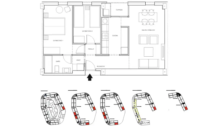 Plano de una vivienda tipo