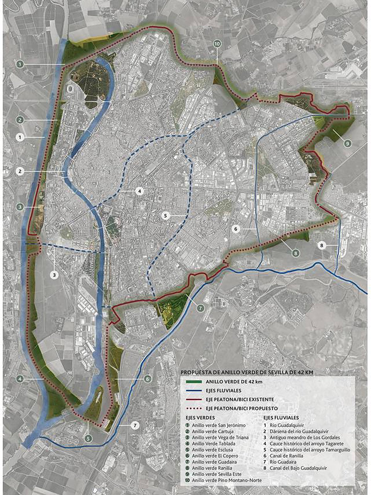Sevilla tendrá un cinturón de 42 kilómetros de parques