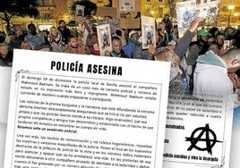 Grupos anarquistas de Sevilla instigaron las protestas por el mantero senegalés ahogado: «Muerte a la Policía»