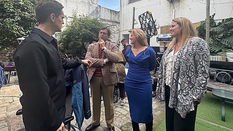 Angie Moreno en el rodaje de 'Young Sherlock'