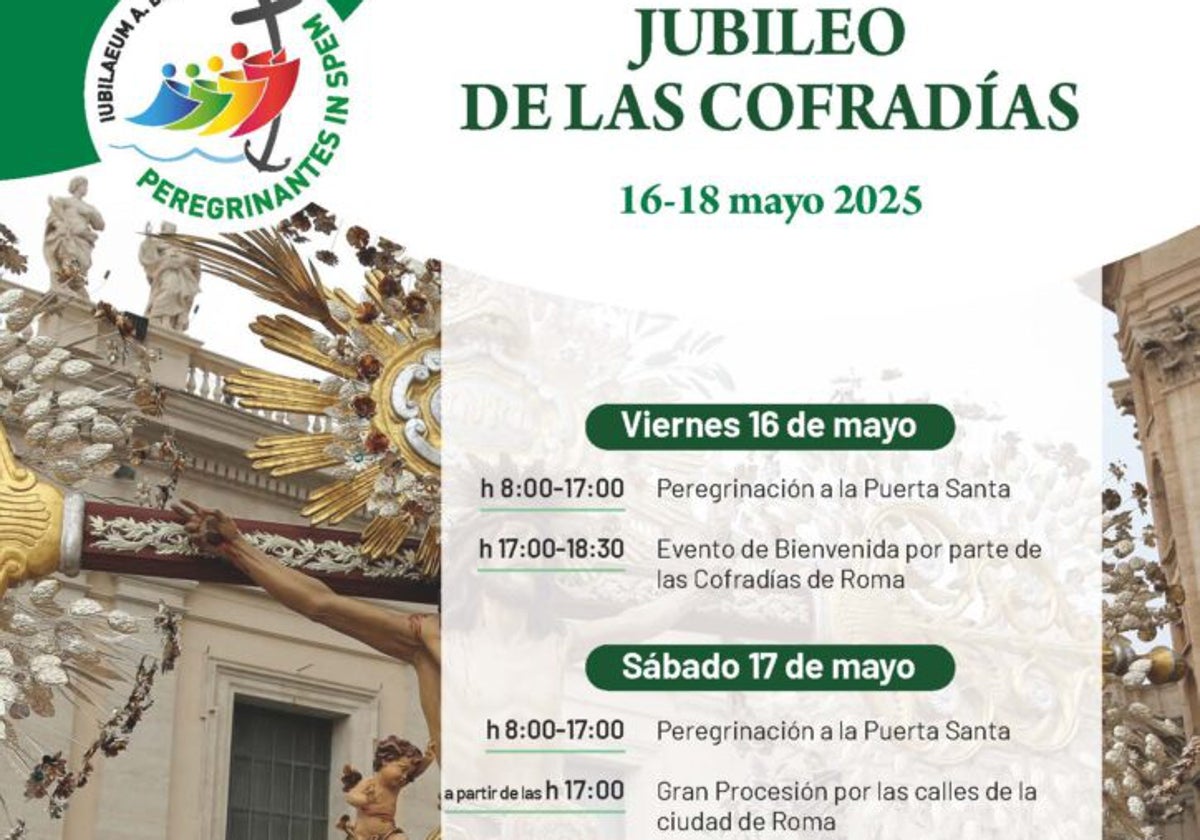 Detalle del cartel con los actos del Jubileo
