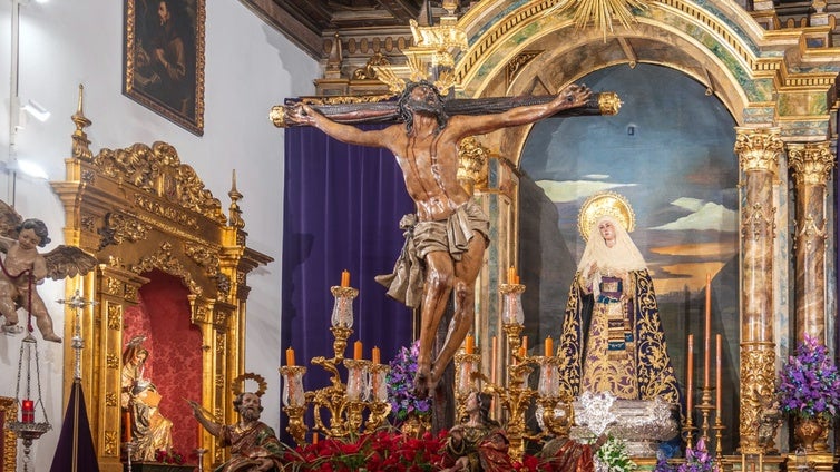 El Cristo de la Expiración del Museo, preparado para el vía crucis a la parroquia de San Andrés