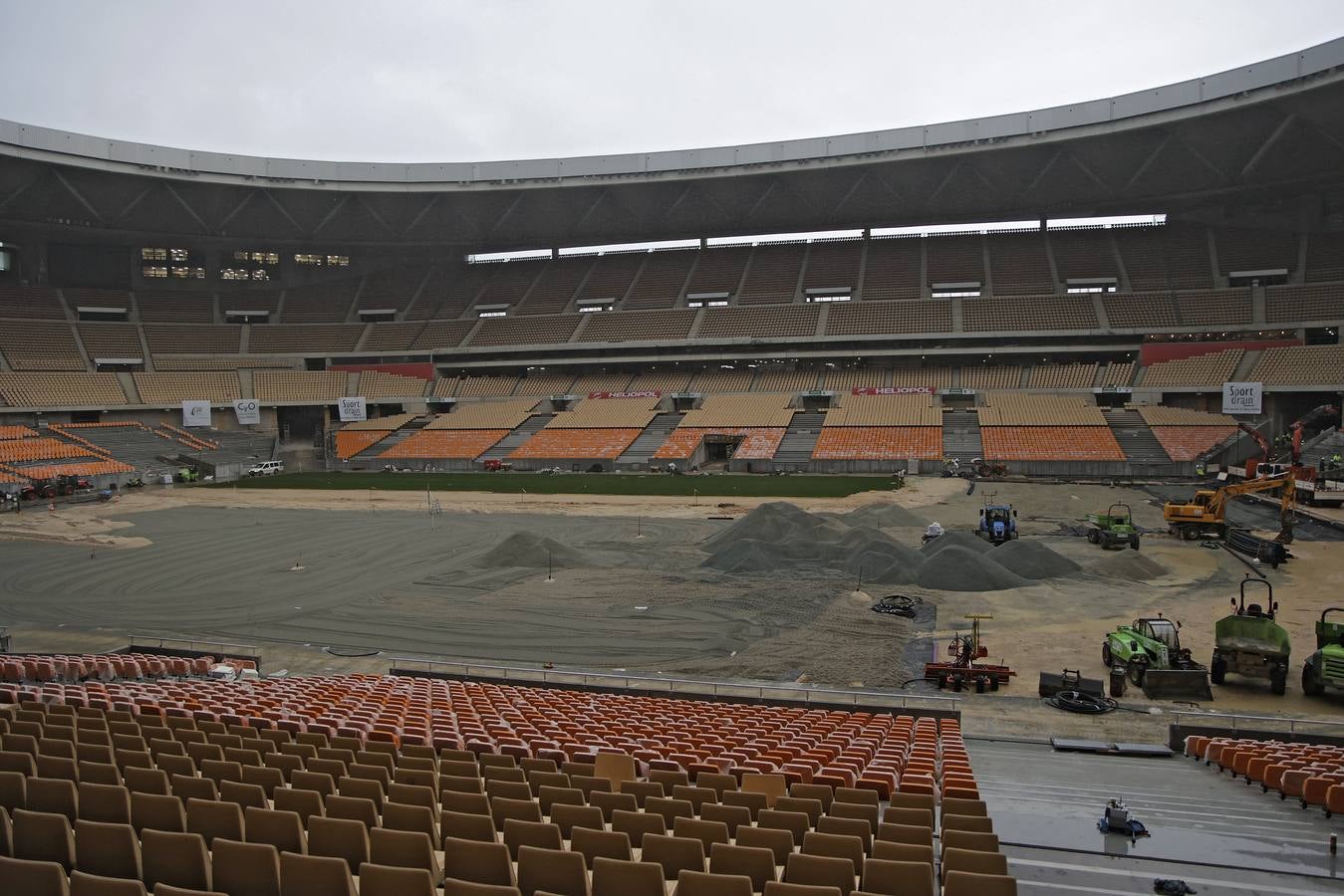 La puesta a punto del estadio de la Cartuja se acelera ante la final de la Copa del Rey del próximo 26 de abril