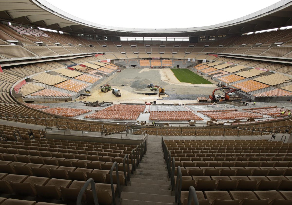La puesta a punto del estadio de la Cartuja se acelera ante la final de la Copa del Rey del próximo 26 de abril