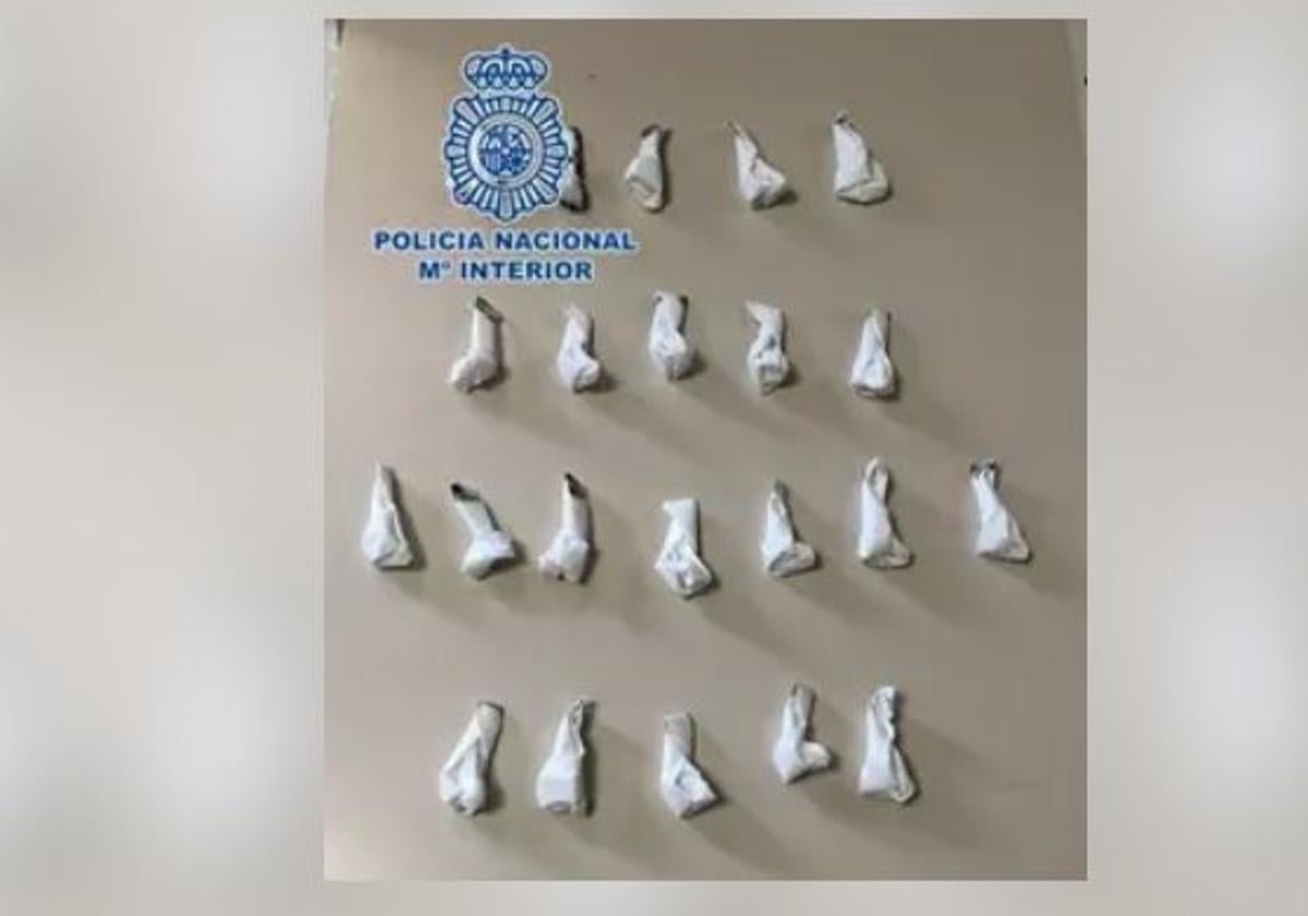 Papelinas intervenidas por la Policía Nacional