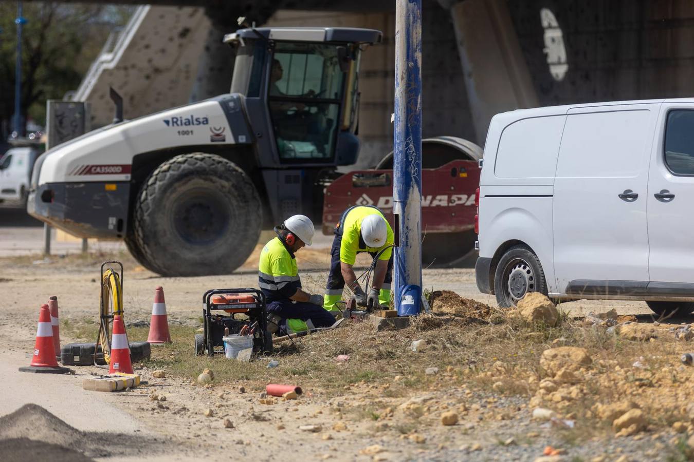 La actividad no para en las inmediaciones del Estadio de la Cartuja