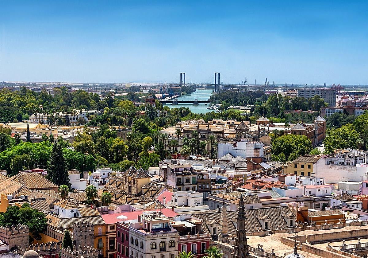 Vista desde arriba de la ciudad de Sevilla