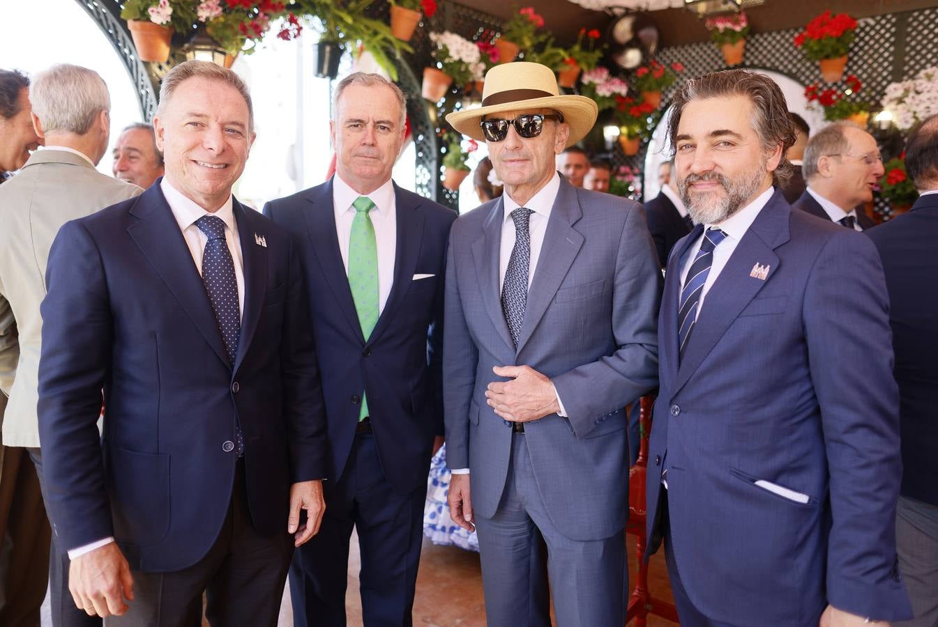 Manuel de la Cruz, Carlos Melero, Pedro Guerrero e Ignacio Julián, en la recepción de Banco Santander