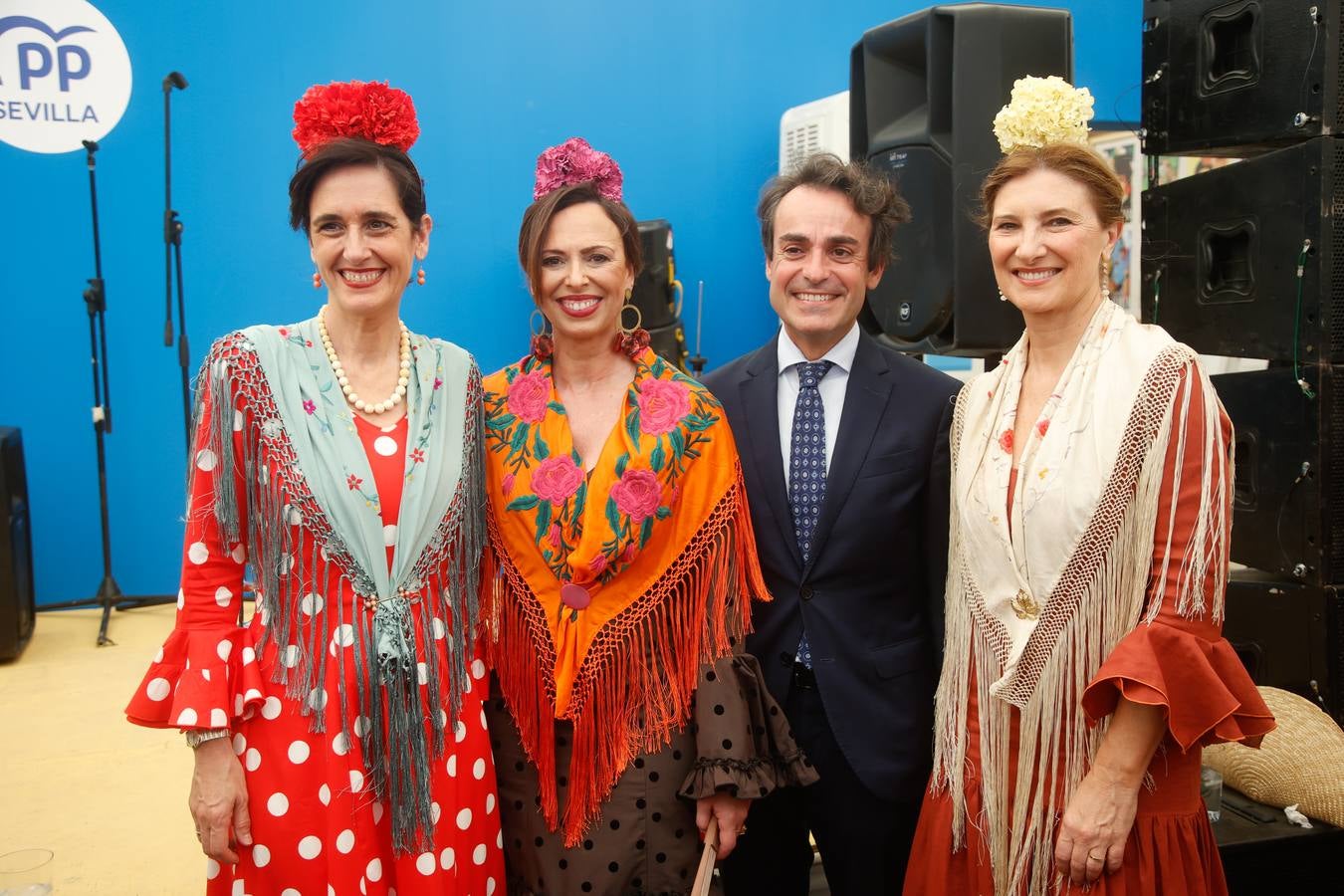  Susana Cayuela, Rocío Díaz, Mario Muñoz-Atanet, Alicia Martínez, en la recepción del Partido Popular