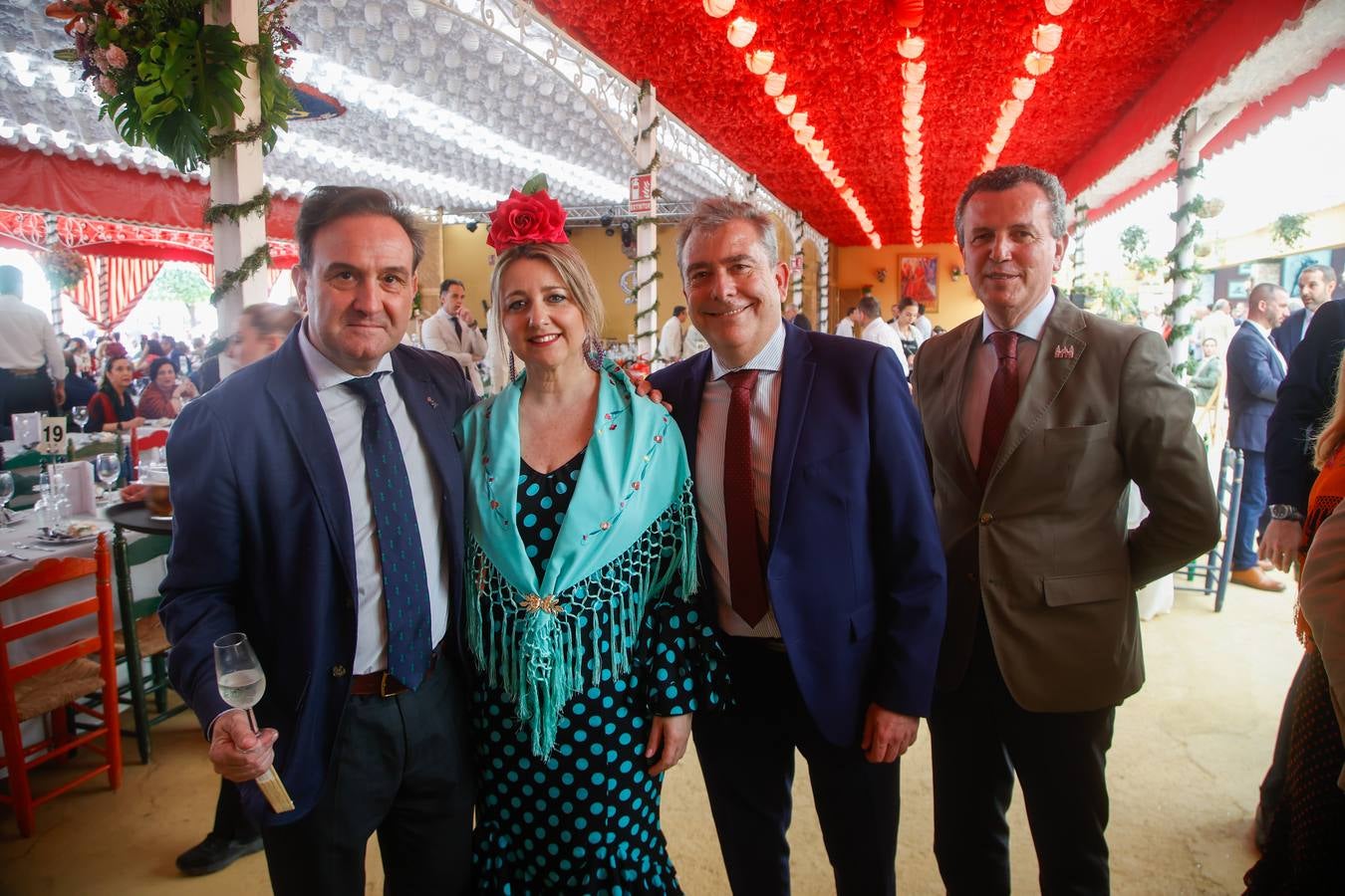 Recepción de la peña El Tranvía. Jesús Tafur, Carmen Gras -Trigo, Antonio Sánchez y Diego Martín Mas