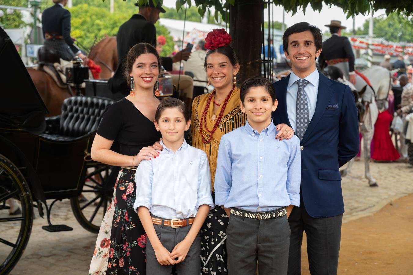 Lucila Parejo, Carlota y Daniel Sánchez, Álvaro y Antonio Burgos
