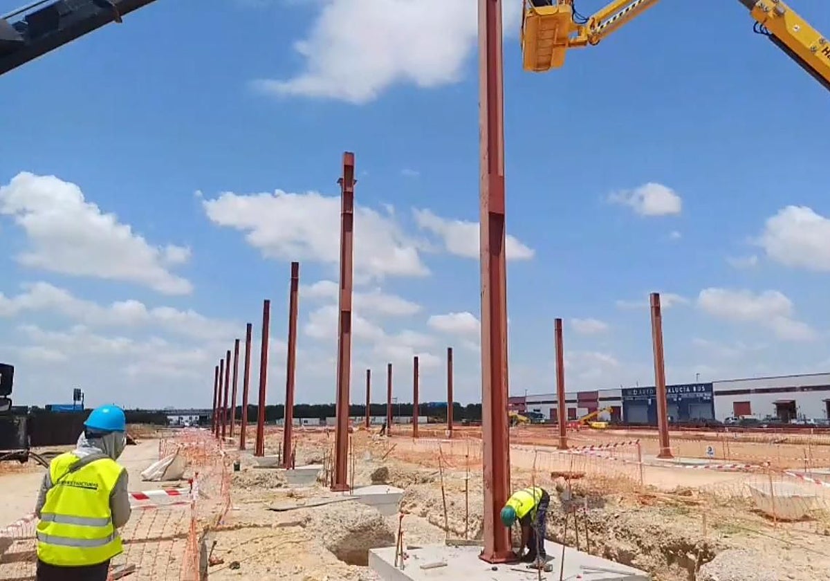 Avance de los trabajos del tranvía en la zona de talleres y cocheras