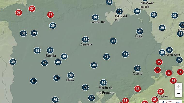 Algunos municipios junto con la capital llegarán a los 41 grados