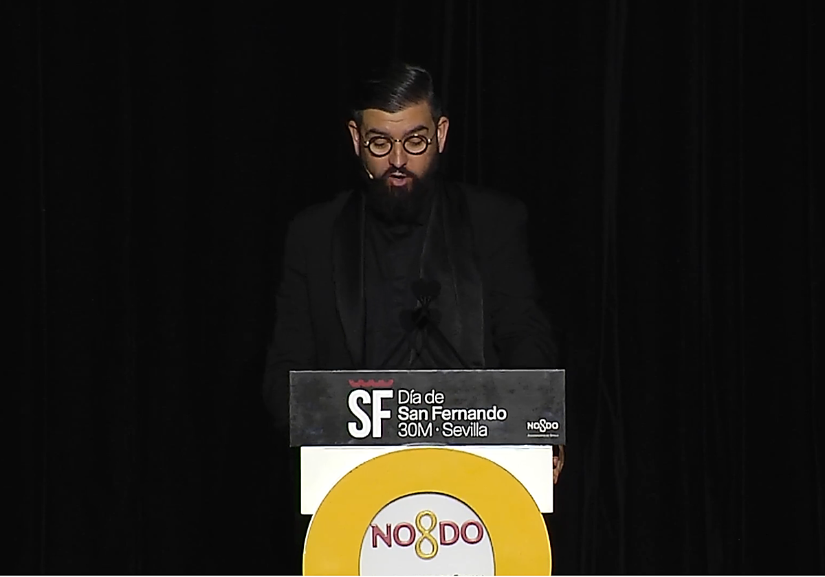 Manu Sánchez, en la entrega de Medallas de Sevilla 2025