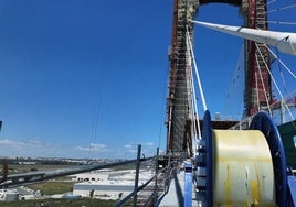 Así ha sido el «alarde de ingeniería mundial» del puente del Centenario con la sustitución de los tirantes