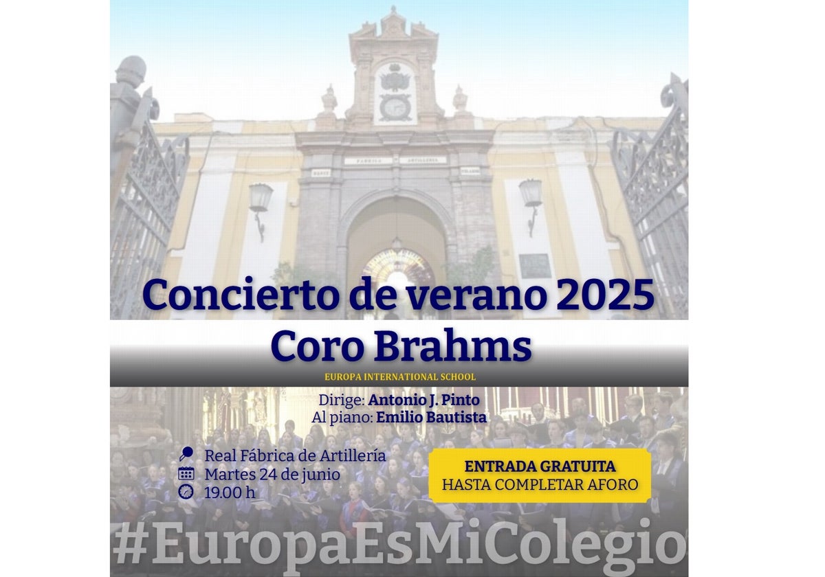 Concierto de verano del Coro Brahms del Colegio Internacional Europa en la Real Fábrica de Artillería de Sevilla