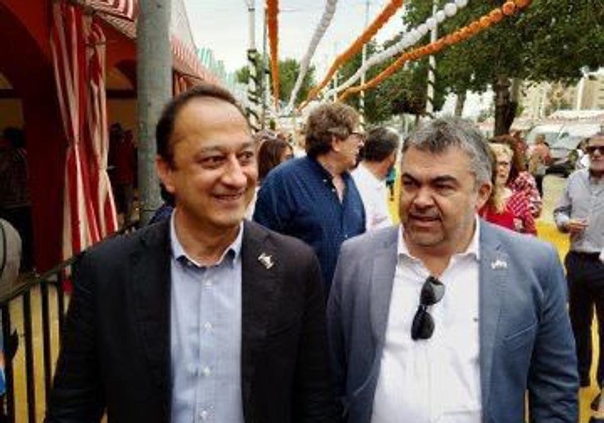 Santos Cerdán y Gómez de Celis en la Feria de Sevilla