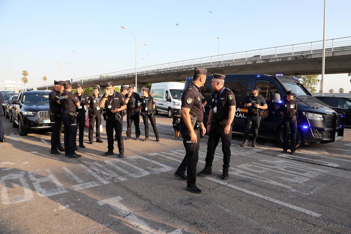 Los agentes esperan a los mandatarios desde el mismo aeropuerto de San Pablo para garantizar su seguridad
