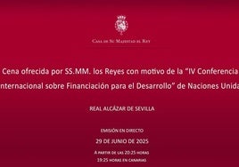 En directo: Cena de los Reyes en el Alcázar de Sevilla por la Cumbre de la ONU