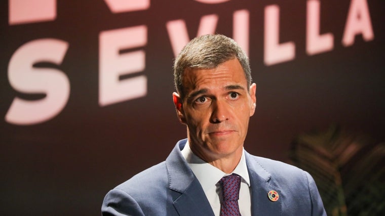 El presidente del Gobierno, Pedro Sánchez se dirige al respetable durante su intervención en la Global Citizen Now en Sevilla