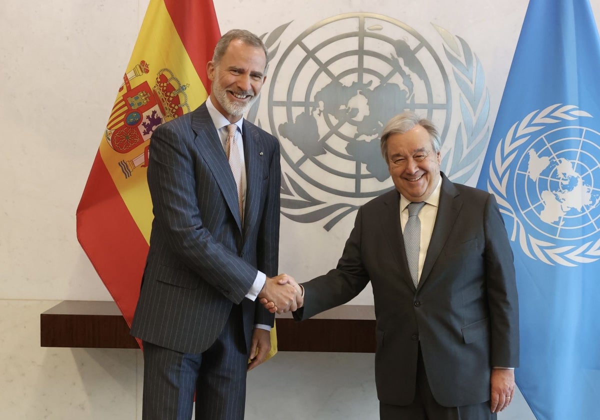 El Rey Felipe VI y Antonio Guterres en un encuentro en 2023