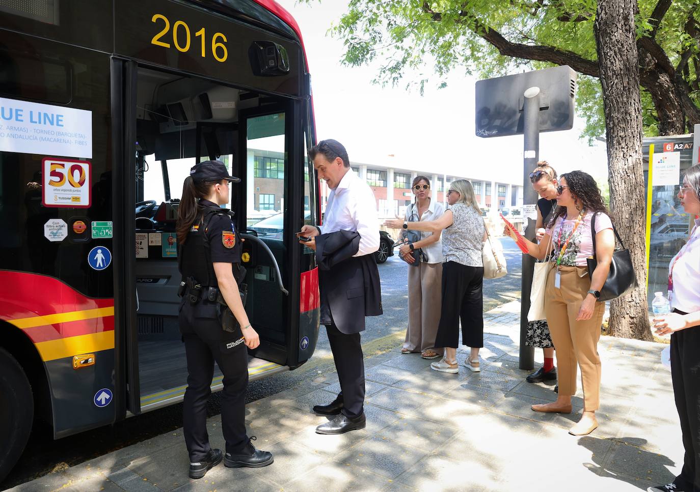 Agentes desplegados para controlar la seguridad en la cumbre de la ONU en Sevilla