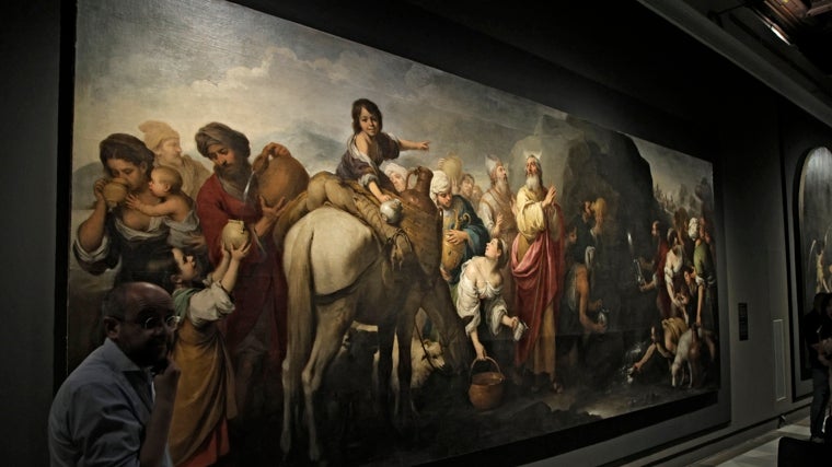 'Moisés haciendo brotar el agua de la roca de Horeb' de Murillo