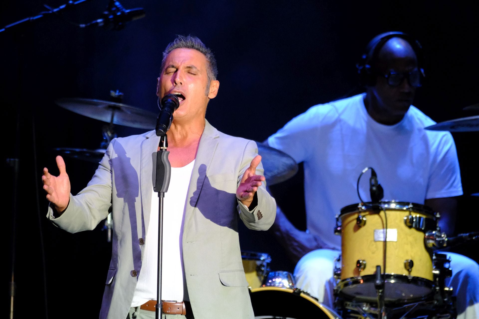 Pitingo, durante el concierto que ha dado en Jerez de la Frontera