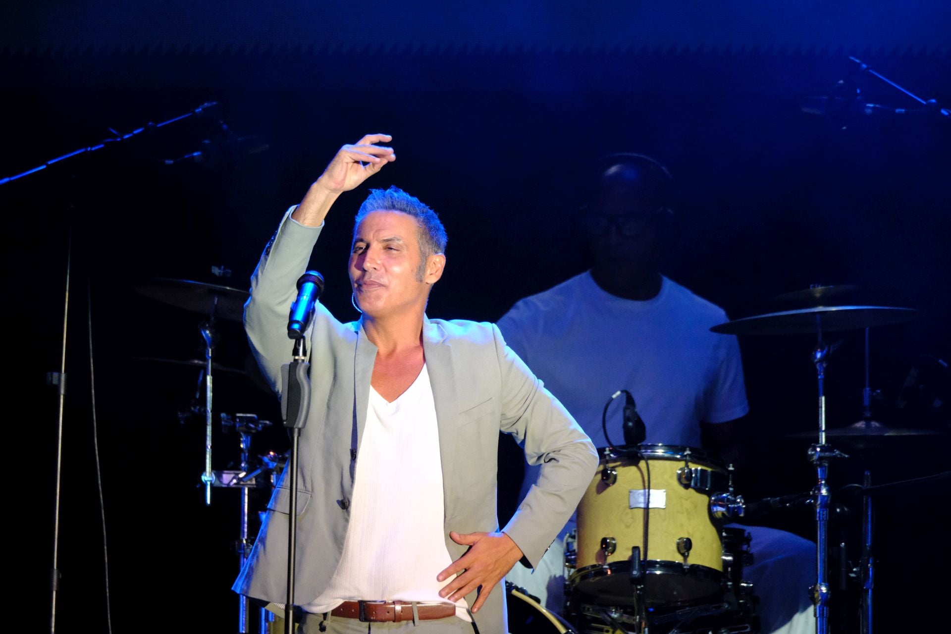 Pitingo, durante el concierto que ha dado en Jerez de la Frontera