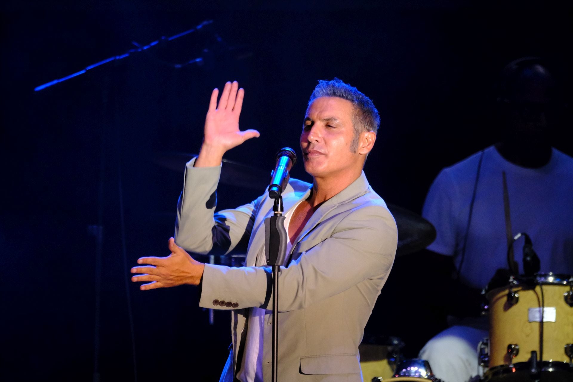 Pitingo, durante el concierto que ha dado en Jerez de la Frontera