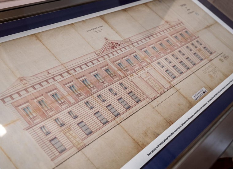 Plano (alzado) del Palacio de Justicia diseñado en 1893 por José Gallego Díaz